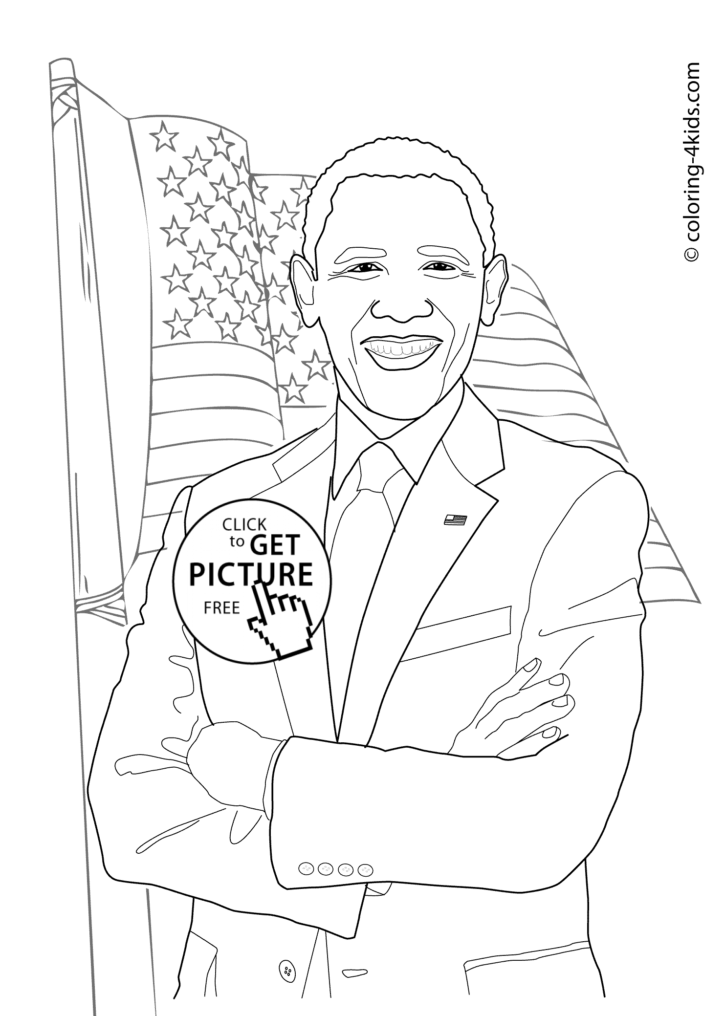 Barack Obama coloring #9, Download drawings
