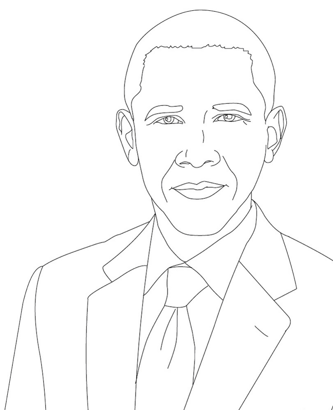 Barack Obama coloring #6, Download drawings