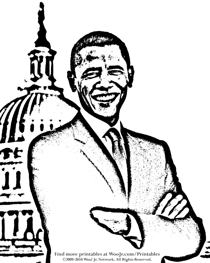 Barack Obama coloring #3, Download drawings