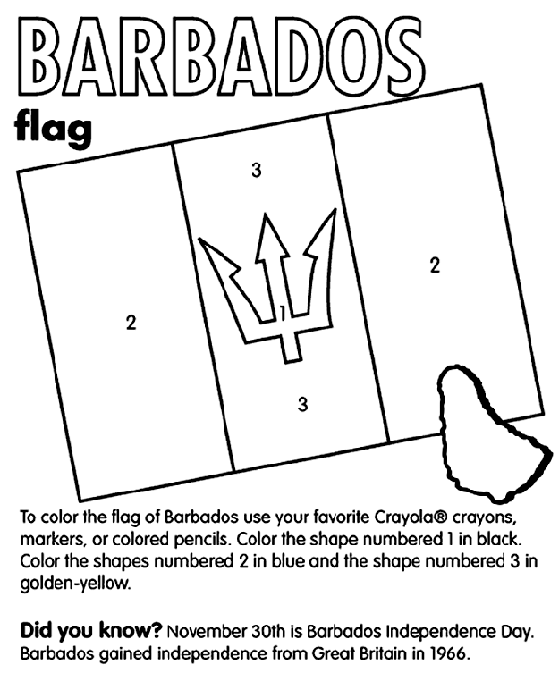 Barbados coloring #10, Download drawings