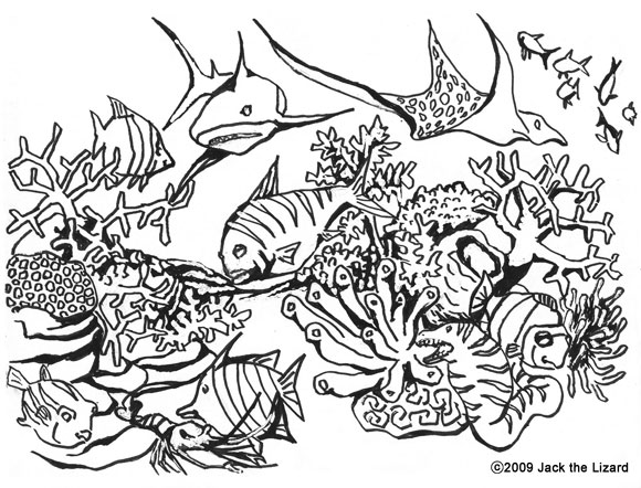 Barrier Reef coloring #13, Download drawings