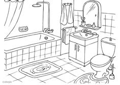 Bathroom coloring #18, Download drawings