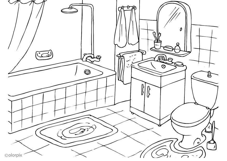 Bathroom coloring #13, Download drawings