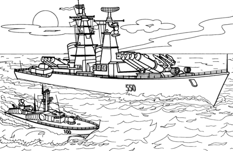 Battleship coloring #5, Download drawings