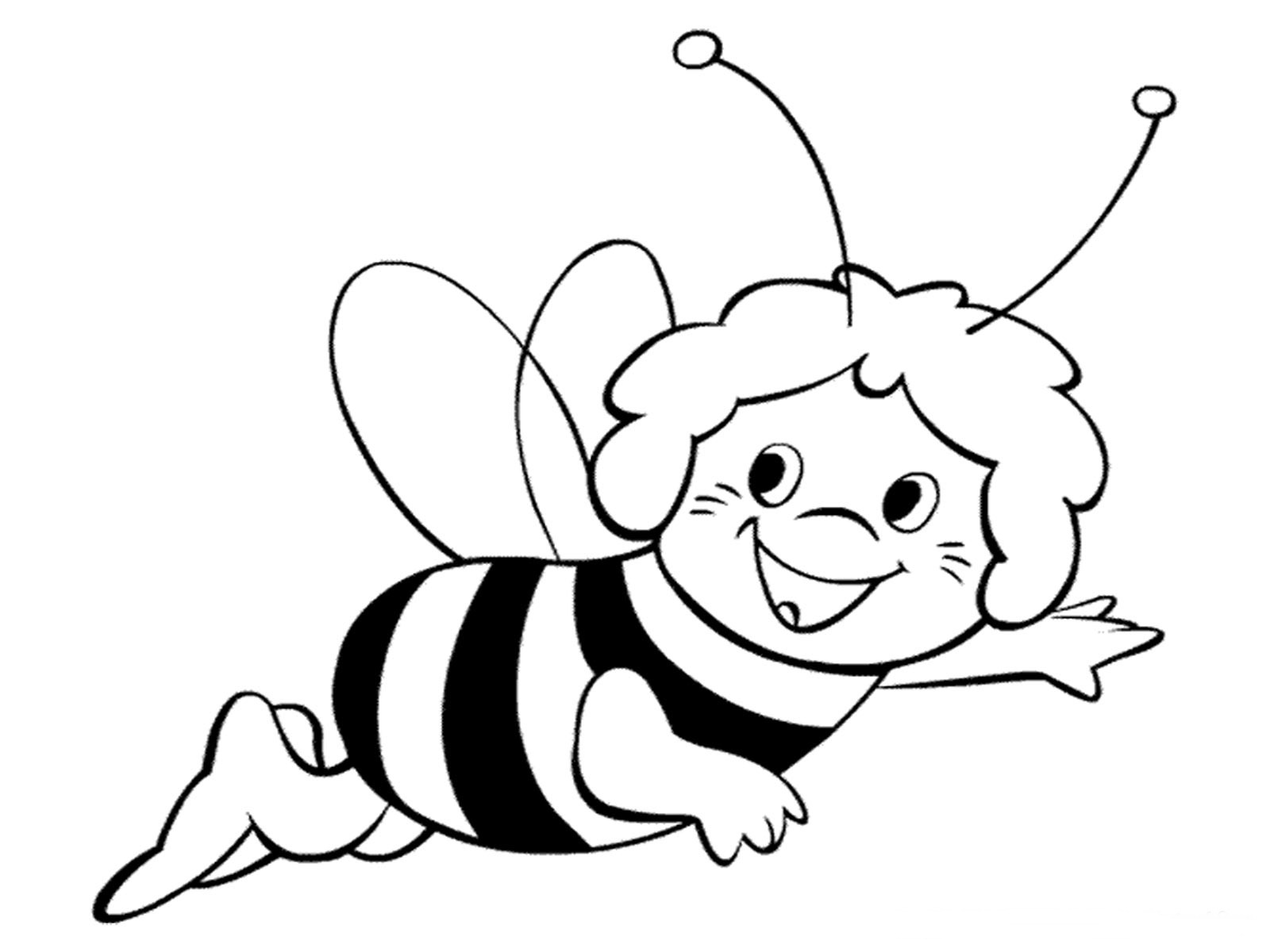 Bee coloring #7, Download drawings