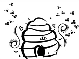 Bee coloring #2, Download drawings
