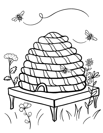 Bee Hive coloring #17, Download drawings