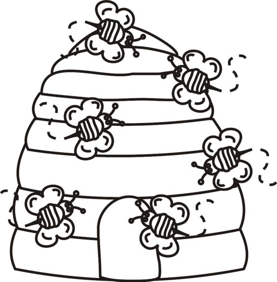 Bee Hive coloring #11, Download drawings