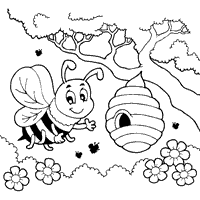 Bees coloring #12, Download drawings