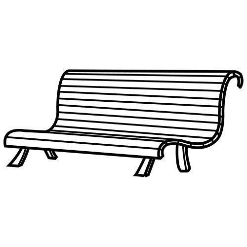 Bench coloring #1, Download drawings