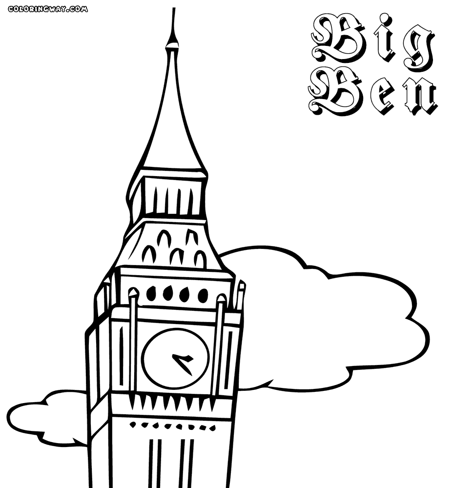 Big Ben coloring #15, Download drawings
