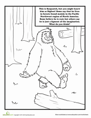Sasquatch coloring #7, Download drawings