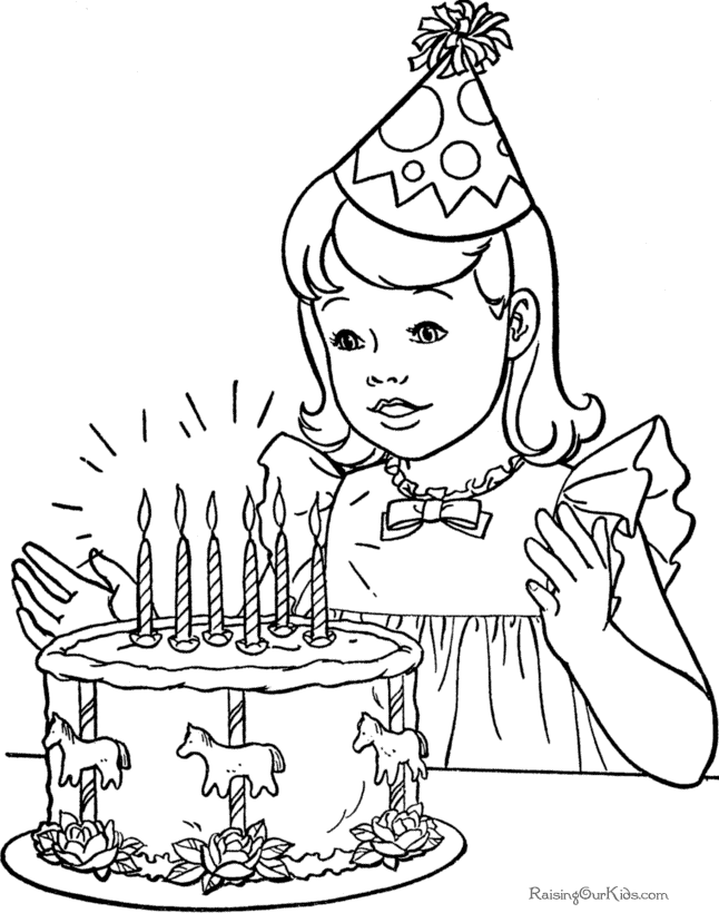 Birthday coloring #10, Download drawings