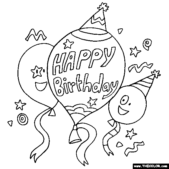 Birthday coloring #11, Download drawings