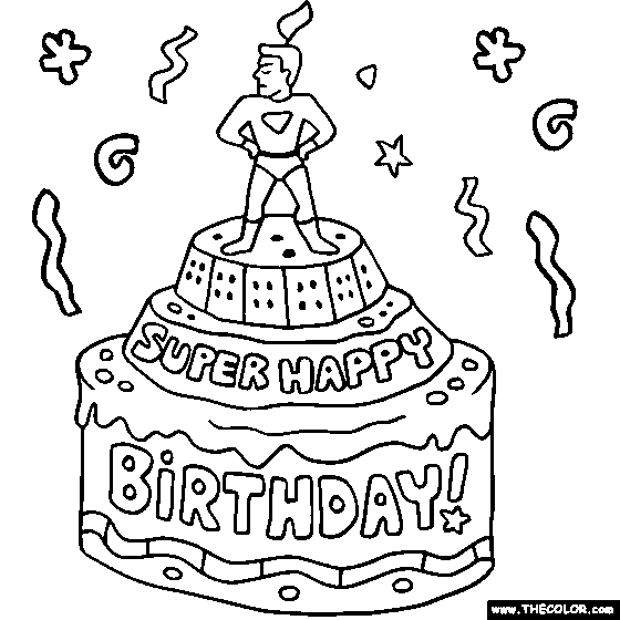Birthday coloring #12, Download drawings