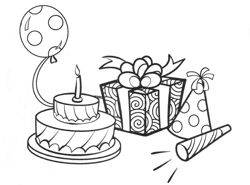 Birthday coloring #16, Download drawings