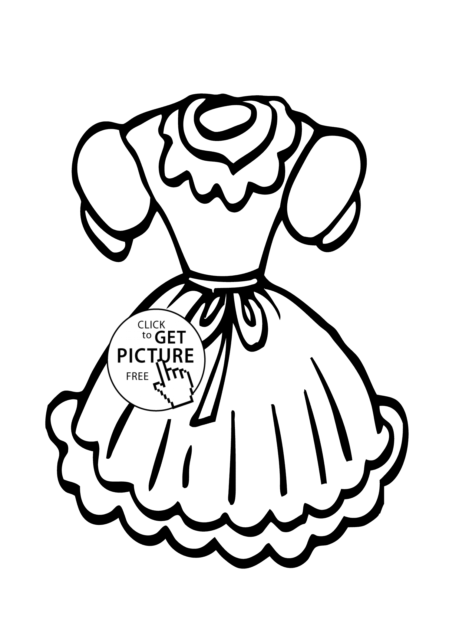 White Dress coloring #13, Download drawings