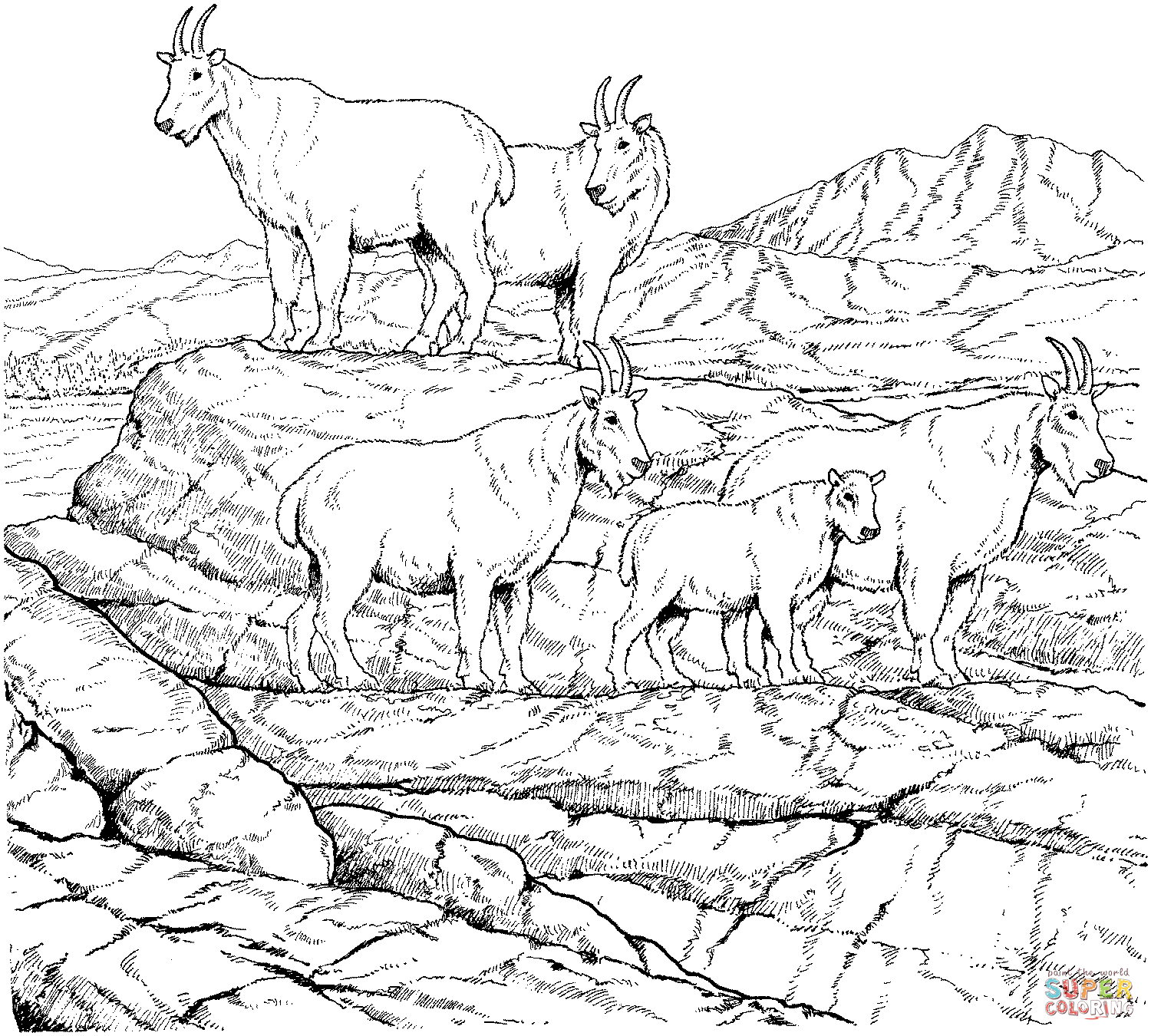 High Mountain coloring #1, Download drawings