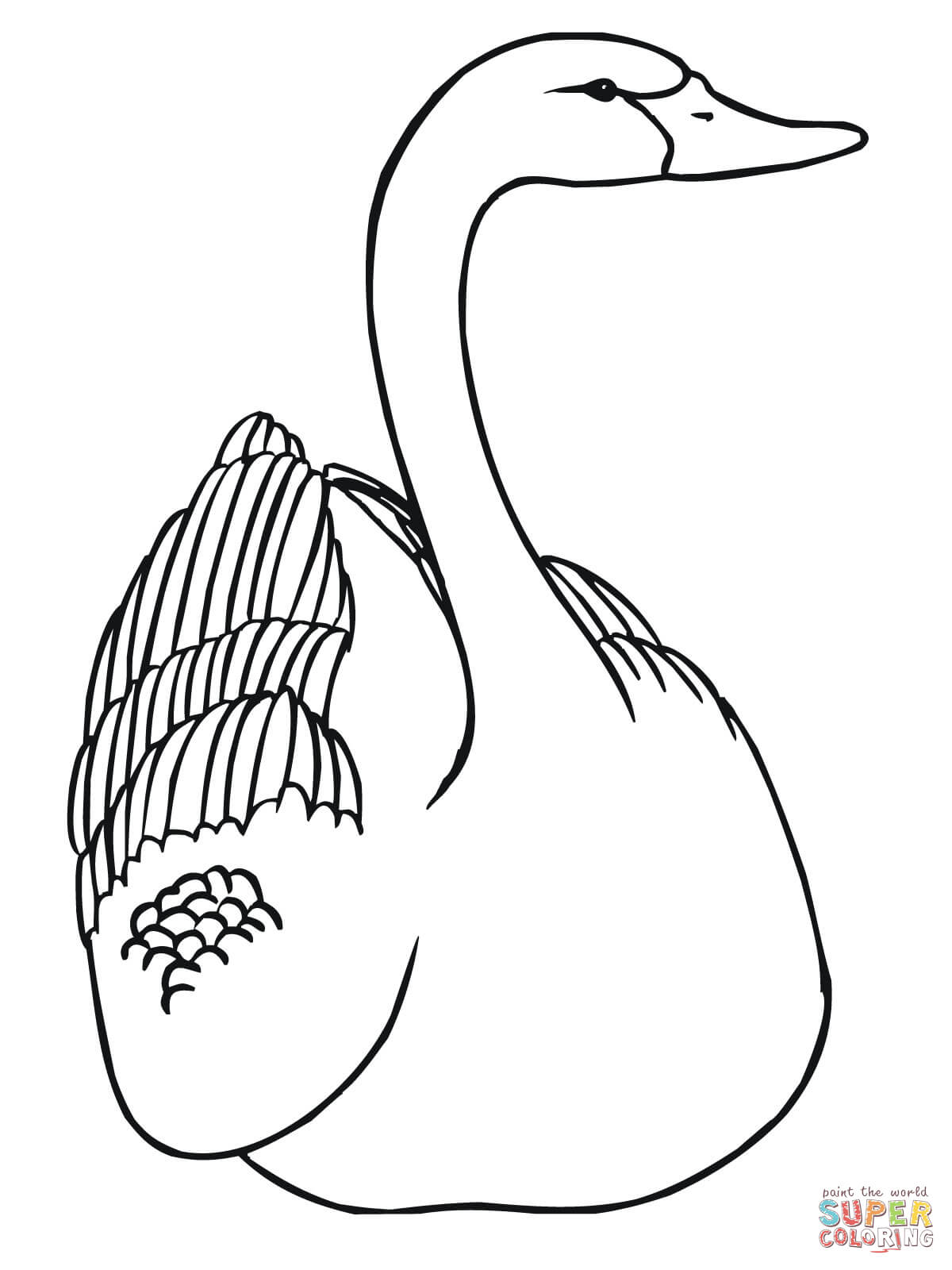 Swan coloring #15, Download drawings