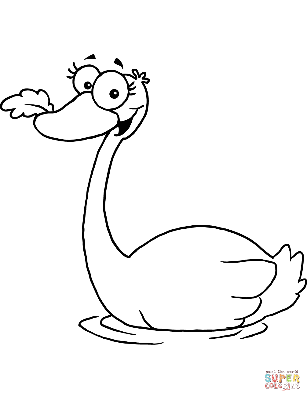Swan coloring #11, Download drawings