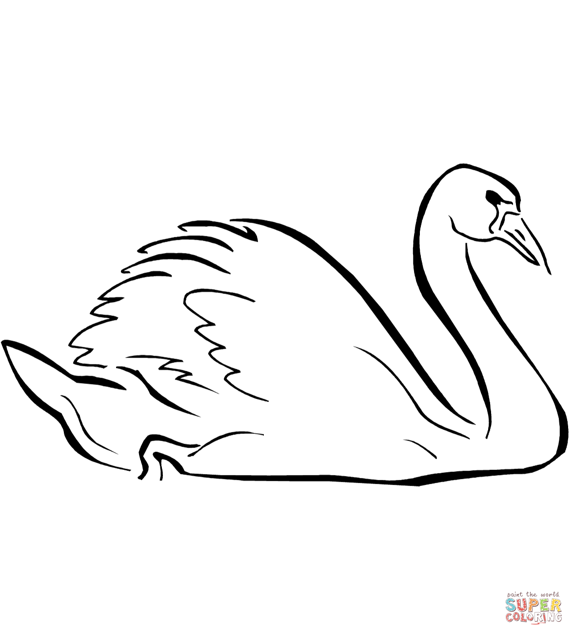 Swan coloring #18, Download drawings
