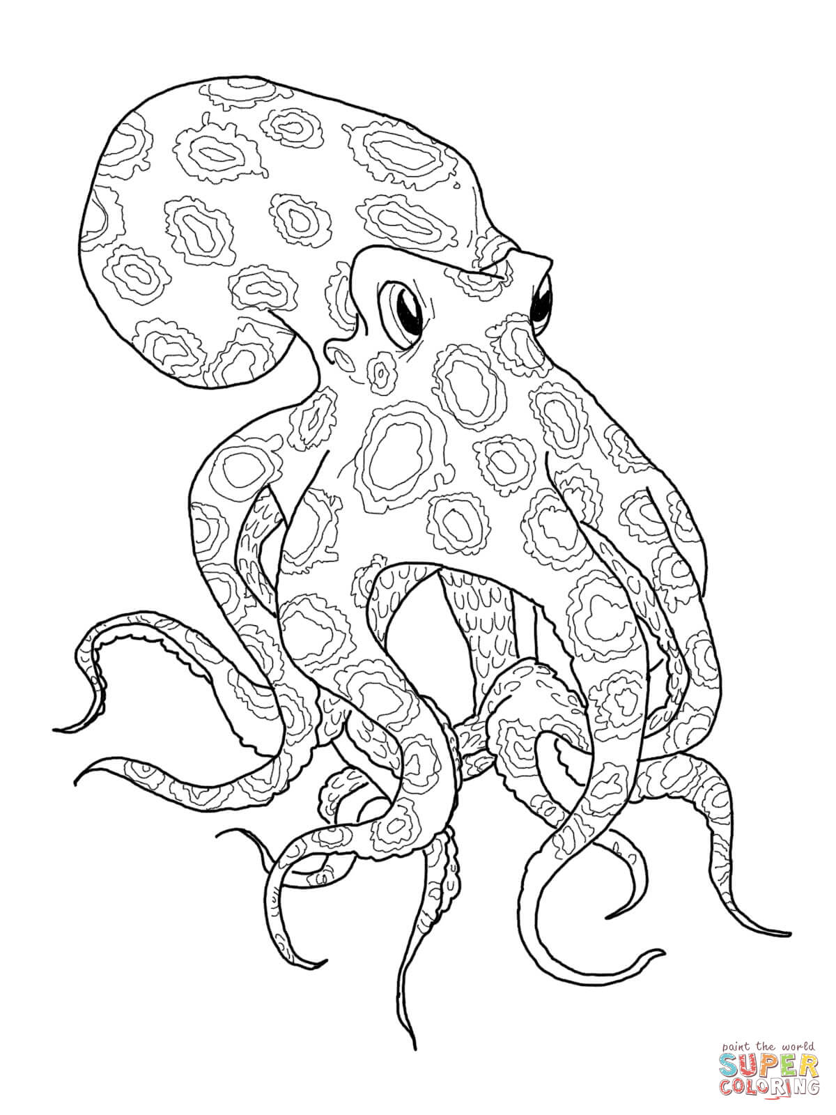 Octopus coloring #10, Download drawings