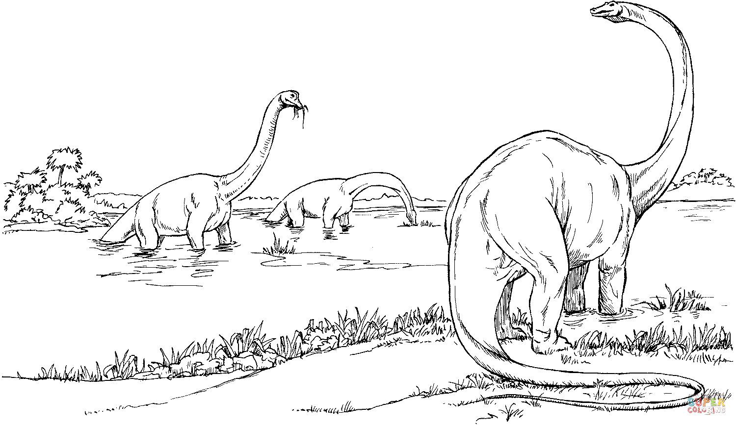 Brachiosaurus coloring #2, Download drawings