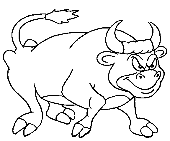 Bull coloring #2, Download drawings