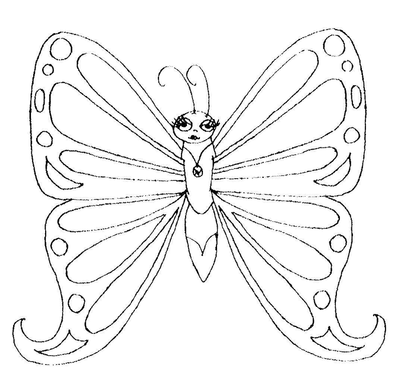 Butterfly coloring #5, Download drawings