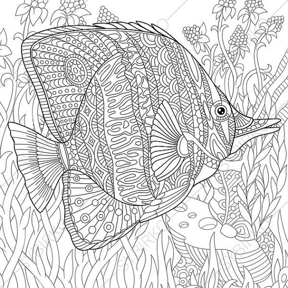 Butterflyfish coloring #4, Download drawings