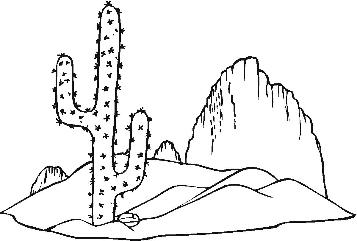 Cactus coloring #10, Download drawings