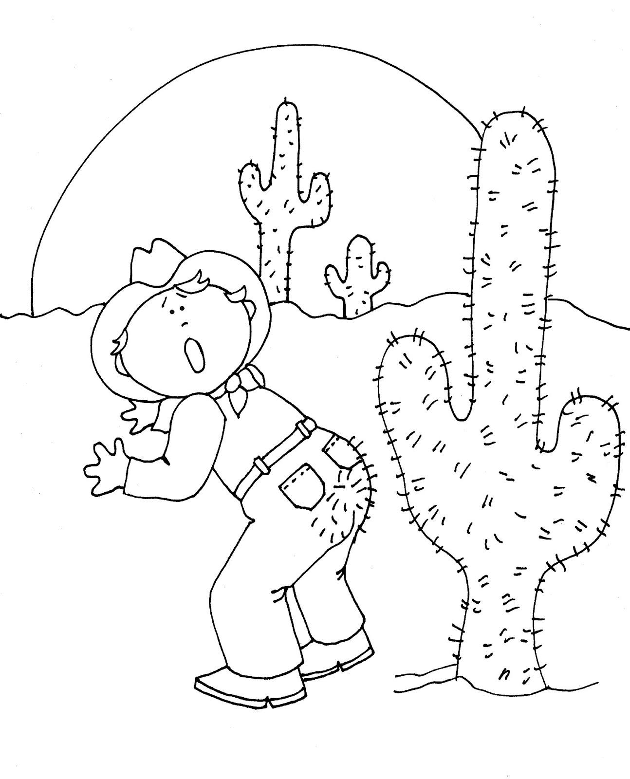 Cactus coloring #19, Download drawings