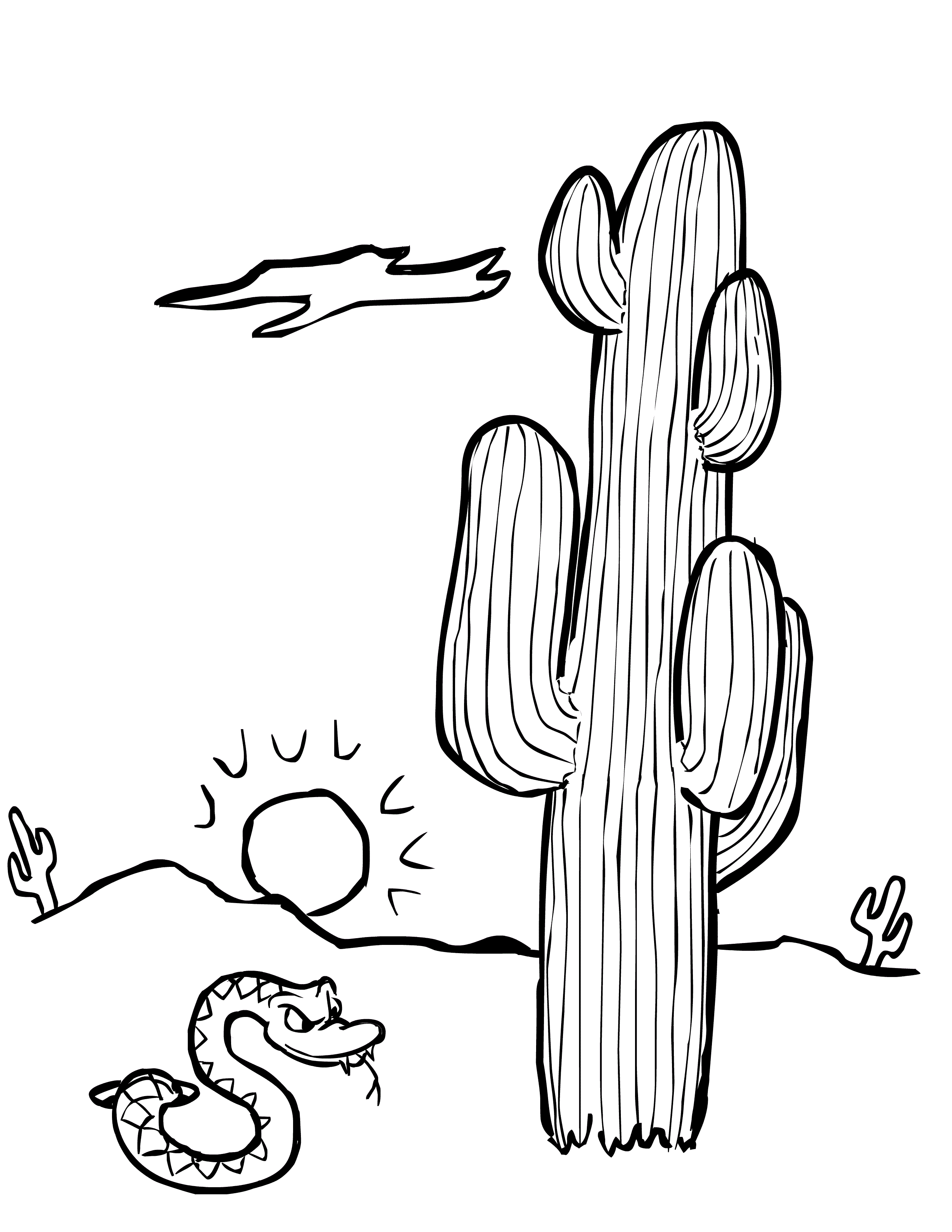 Cactus coloring #12, Download drawings