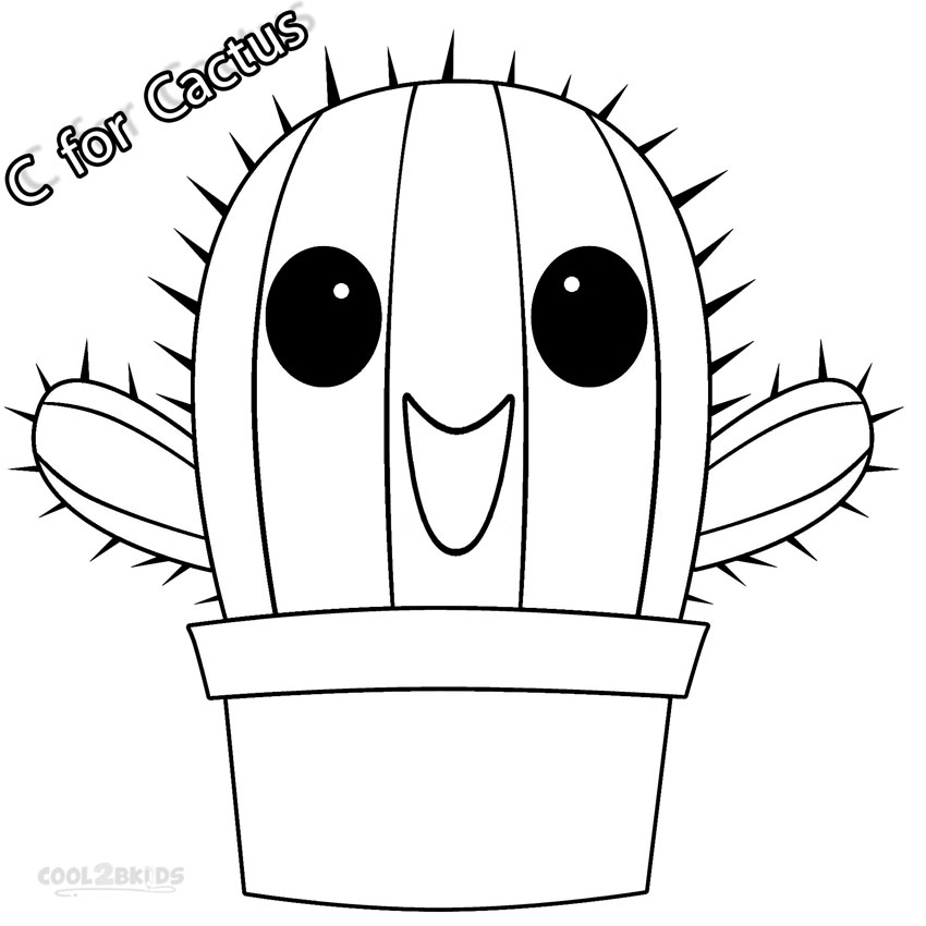 Cactus coloring #14, Download drawings
