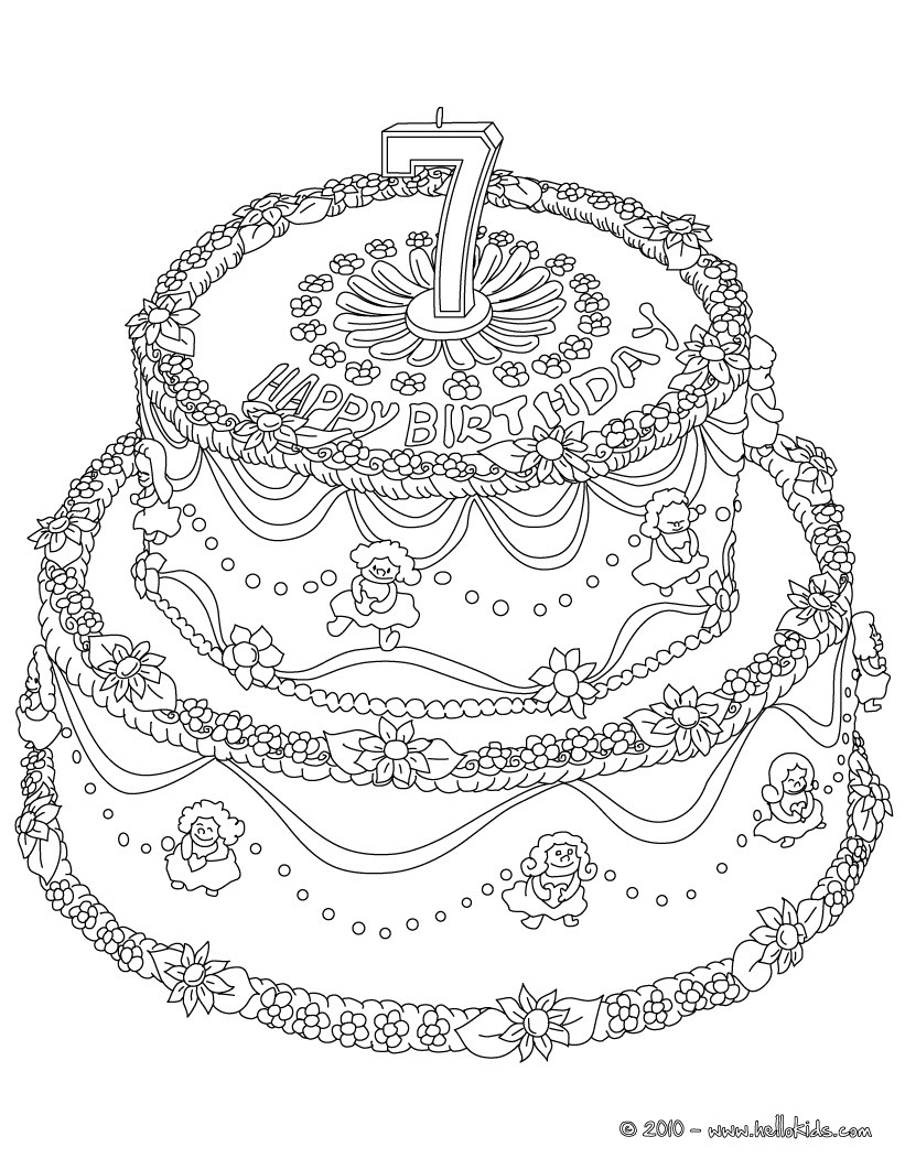 Cake coloring #20, Download drawings