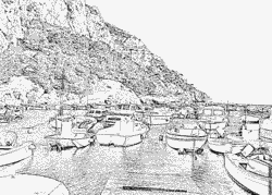 Calanque coloring #16, Download drawings