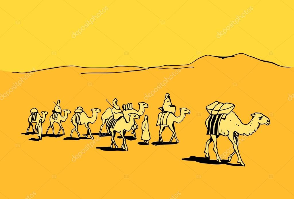 Camel Caravan coloring #16, Download drawings
