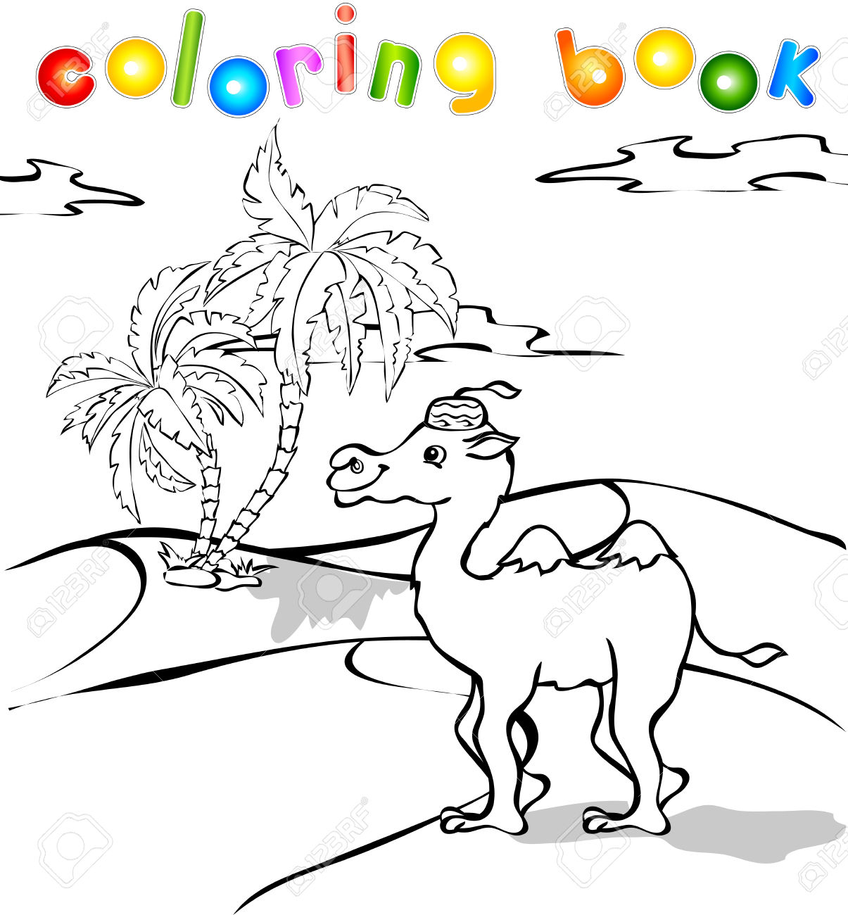 Camel Caravan coloring #7, Download drawings