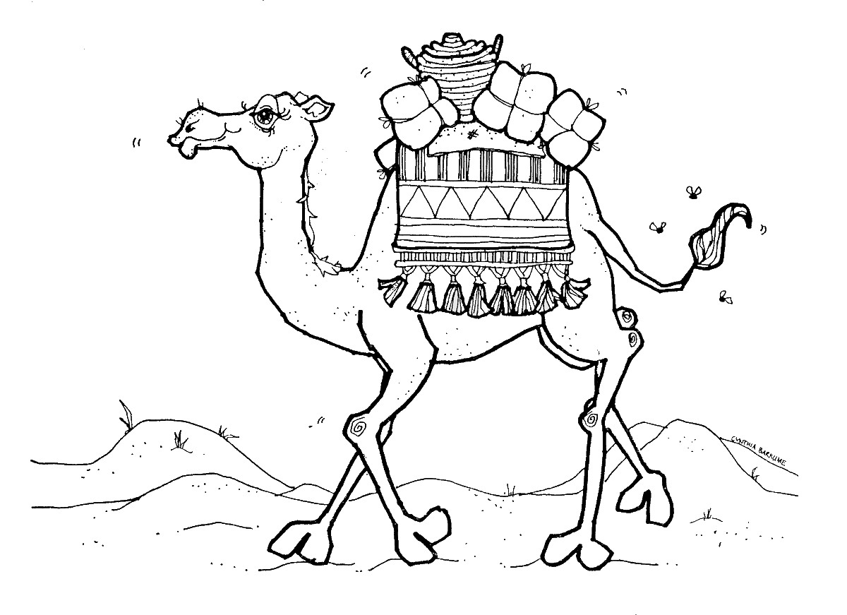Camel coloring #14, Download drawings