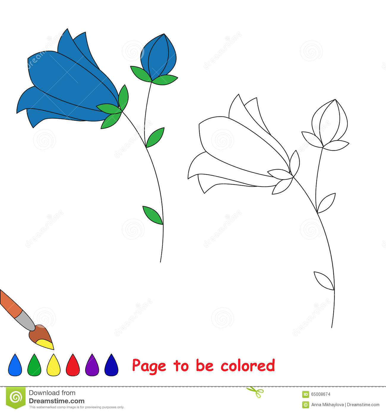 Campanula coloring #18, Download drawings