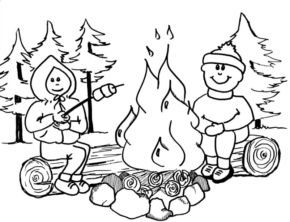 Campfire coloring #11, Download drawings