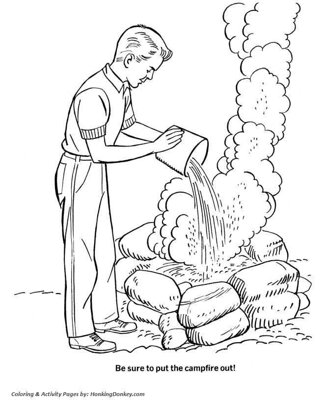 Campfire coloring #7, Download drawings