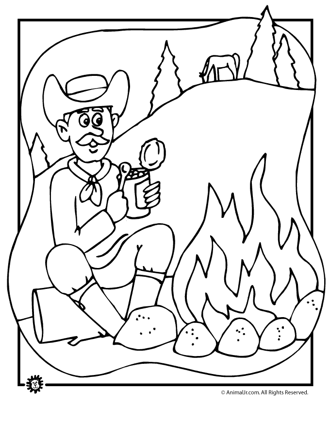 Campfire coloring #4, Download drawings