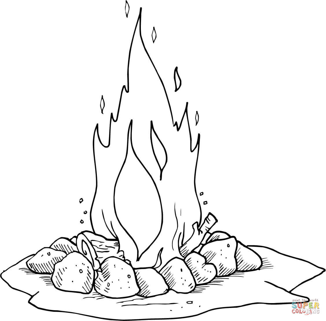 Campfire coloring #9, Download drawings