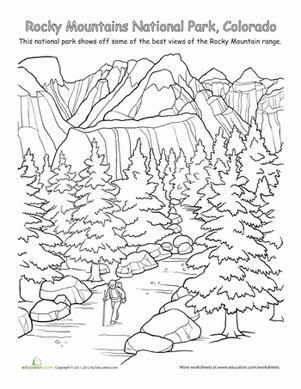 Rocky Mountains coloring #20, Download drawings