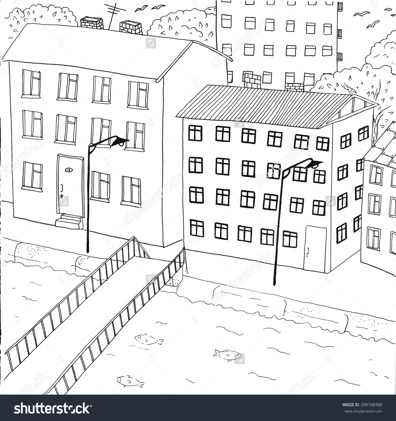 Canal coloring #3, Download drawings