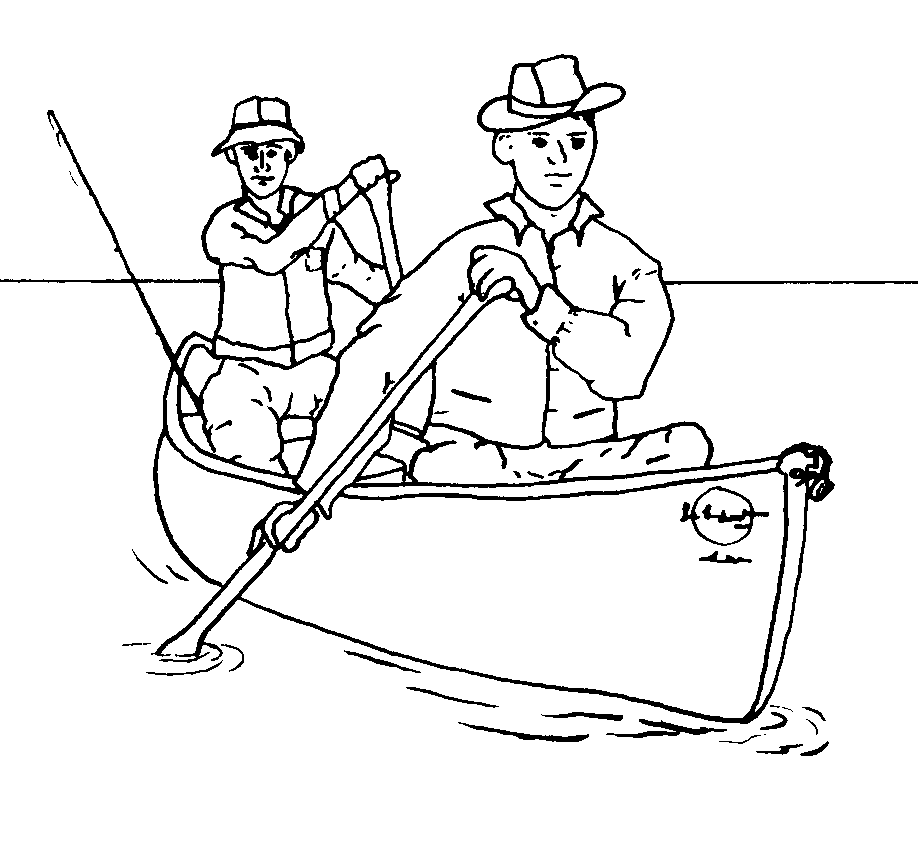 Canoe coloring #3, Download drawings