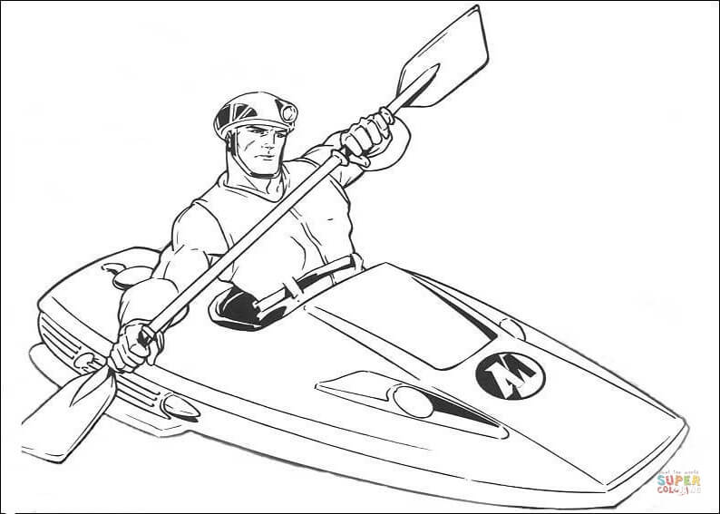 Canoe coloring #4, Download drawings