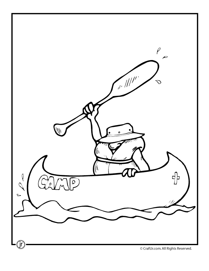 Canoe coloring #20, Download drawings