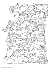 Cat & Dog coloring #7, Download drawings